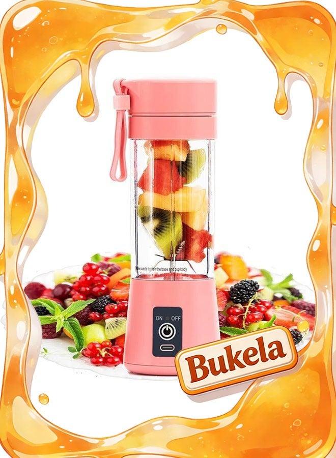 Bukela Portable Blender, Personal Size Blender Juicer Cup,Smoothies and Shakes Blender,Handheld Fruit Machine,Ice Blender Mixer Home (pink) - Image 1
